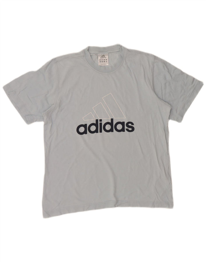 Adidas Kortærmet Grafisk T-shirt top mellemblå bomuld til mænd