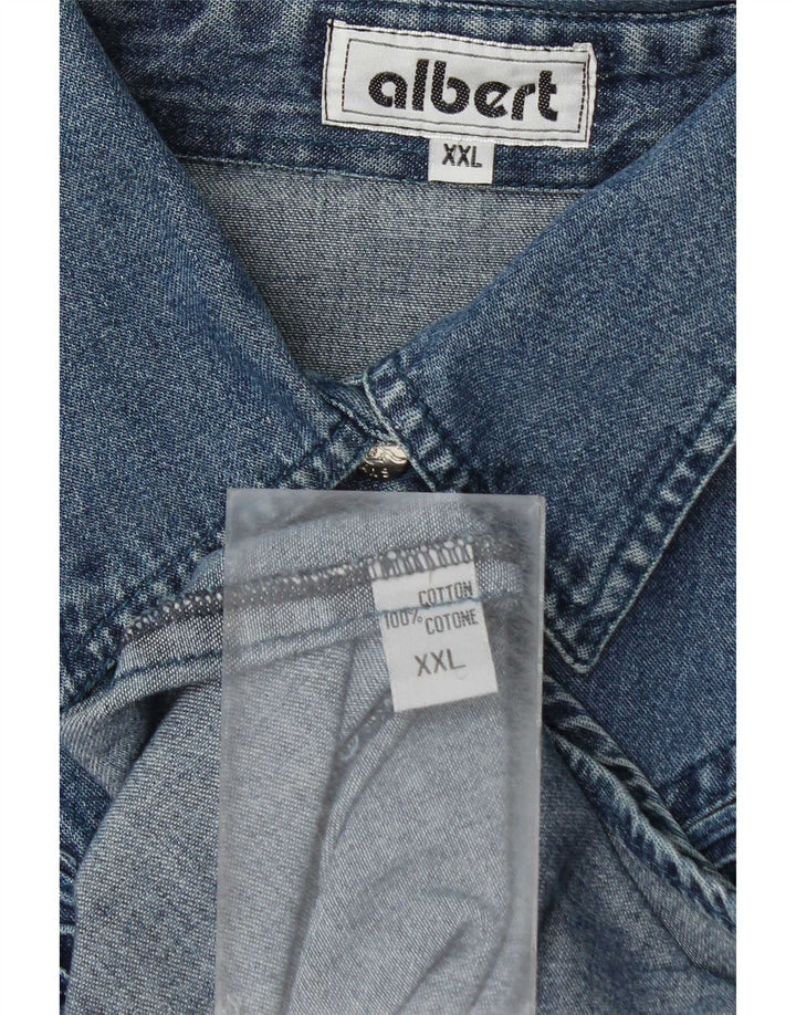 Albert Dame Denim Shirt UK 20 2XL Blå Bomuld