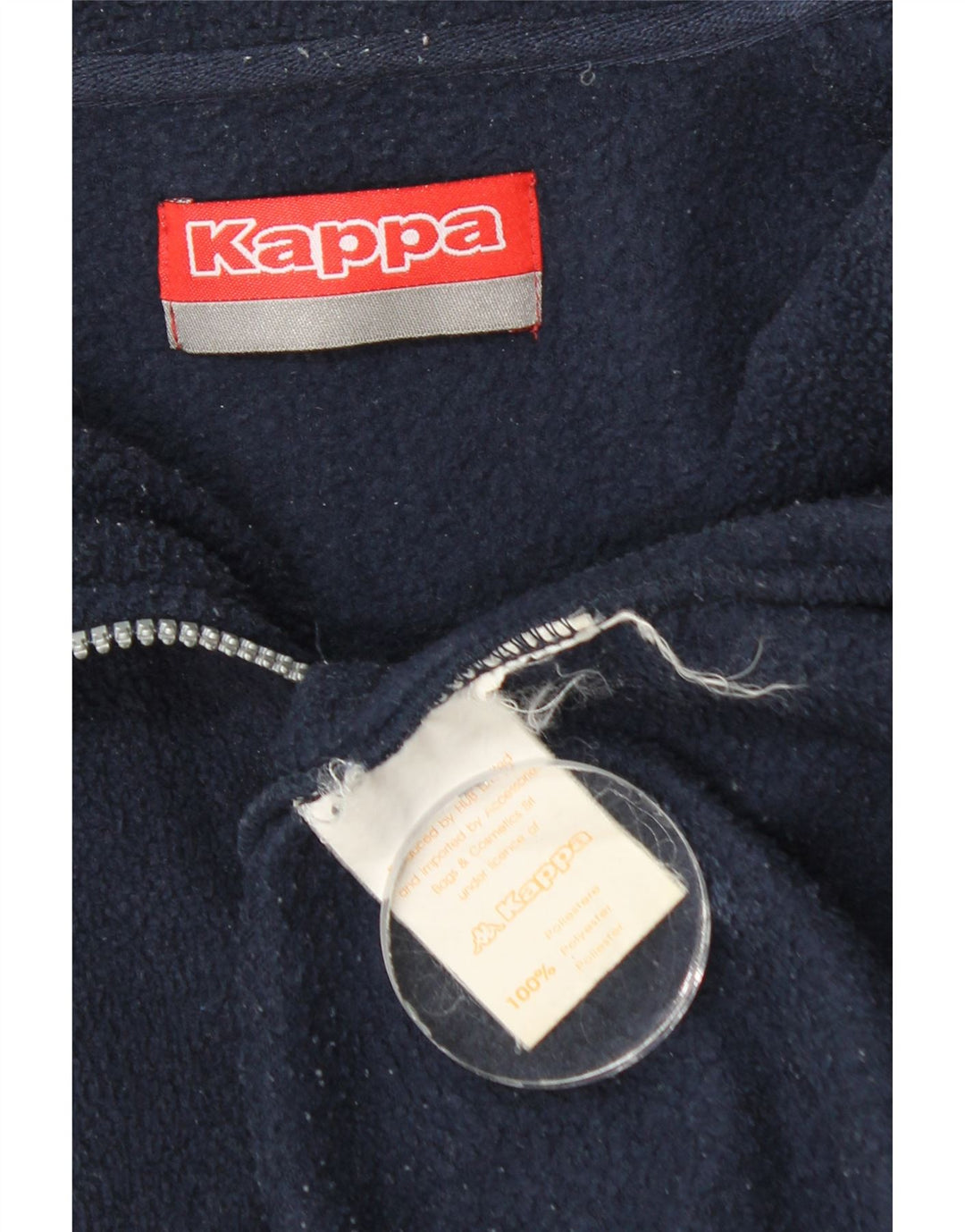 Kappa herre lynlås hals fleece jumper stor marineblå polyester