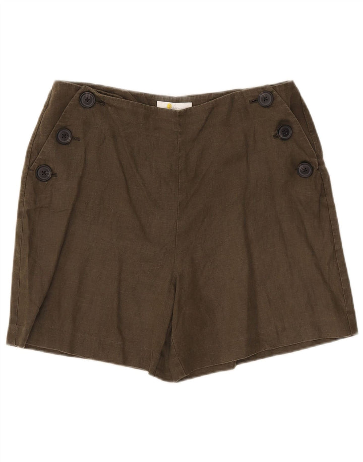 Boden Dame Chino Shorts UK 12 Medium W32 Khaki Linen