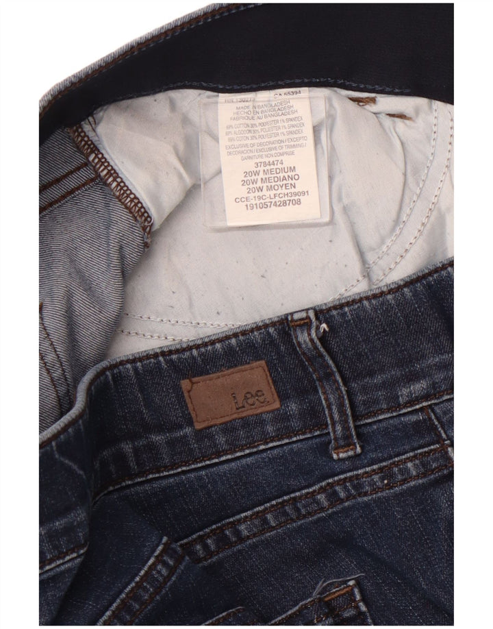 LEE denimshorts med normal pasform til kvinder i mellemhøj højde US 20 3XL W40 blå bomuld