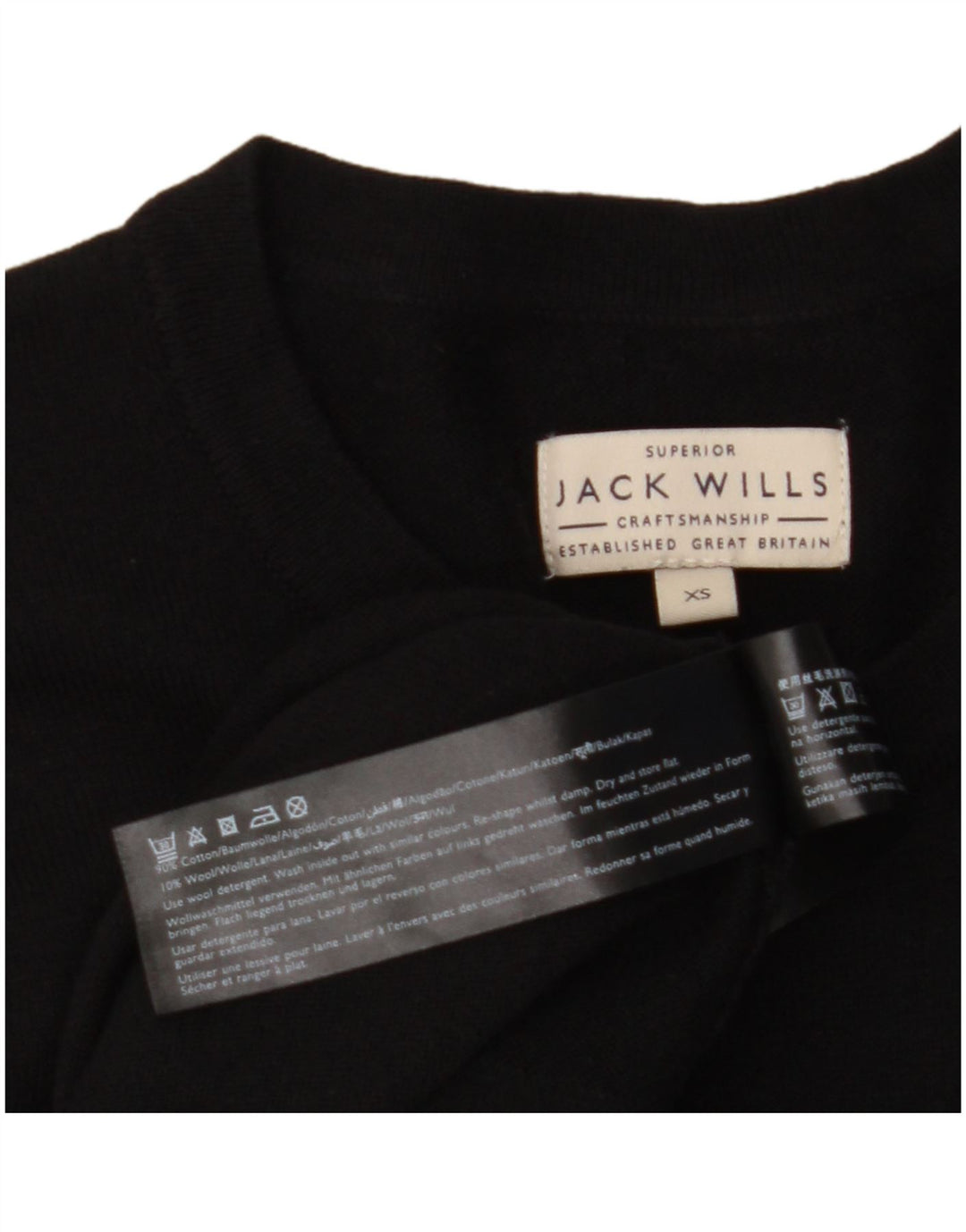 Jack Wills Herre sweater med rund hals XS sort bomuld