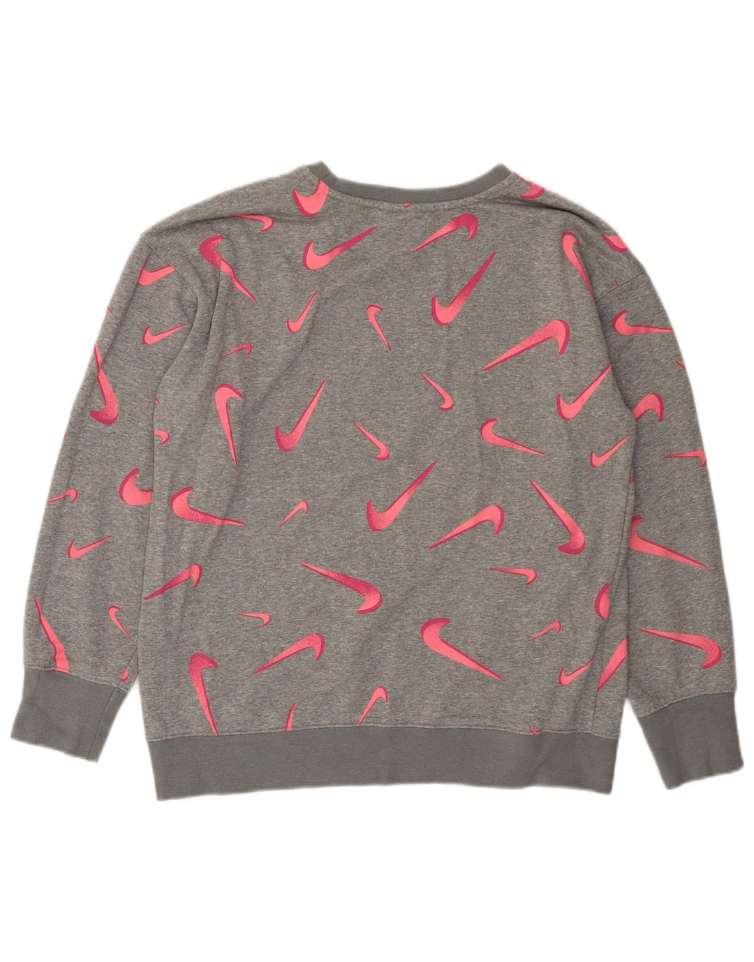 NIKE piger grafisk sweatshirt trøje 13-14 år XL Grå Geometrisk