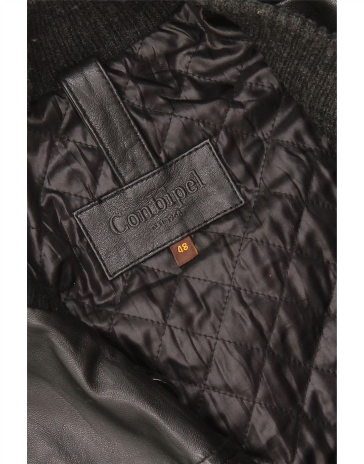Conbipel Herre Bomber Læderjakke IT 48 Medium Sort Læder