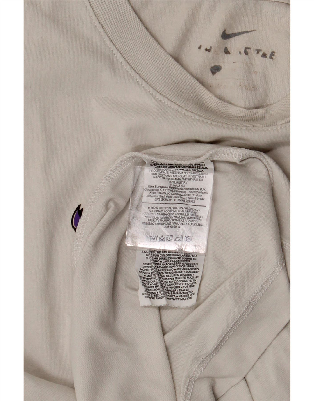 NIKE grafisk T-shirt top til mænd, stor råhvid bomuld