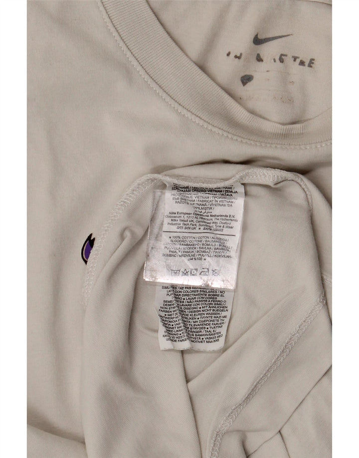 NIKE grafisk T-shirt top til mænd, stor råhvid bomuld