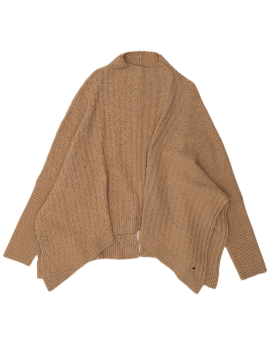 Ted Baker Dame Poncho Jumper UK 16 Stor Beige Polyamid