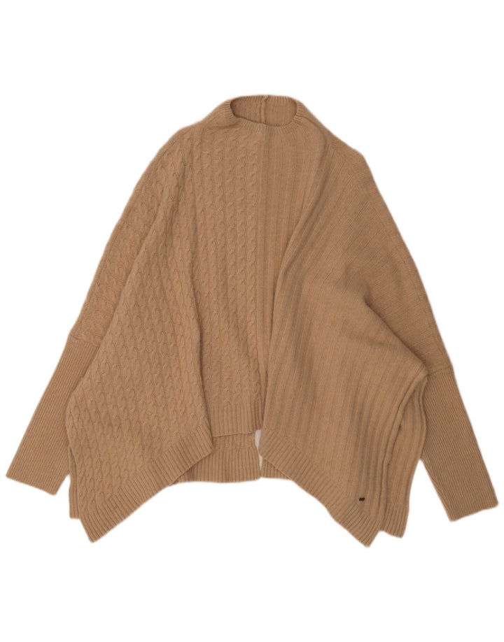 Ted Baker Dame Poncho Jumper UK 16 Stor Beige Polyamid