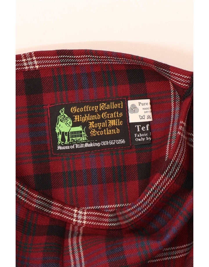 Vintage plisseret nederdel til kvinder W30 Medium rød ternet uld