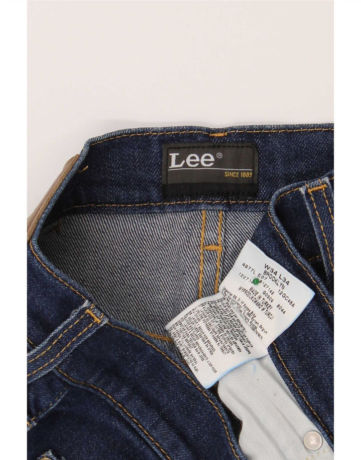 Lee Mens Brooklyn Straight Jeans W34 L34 Blå Bomuld