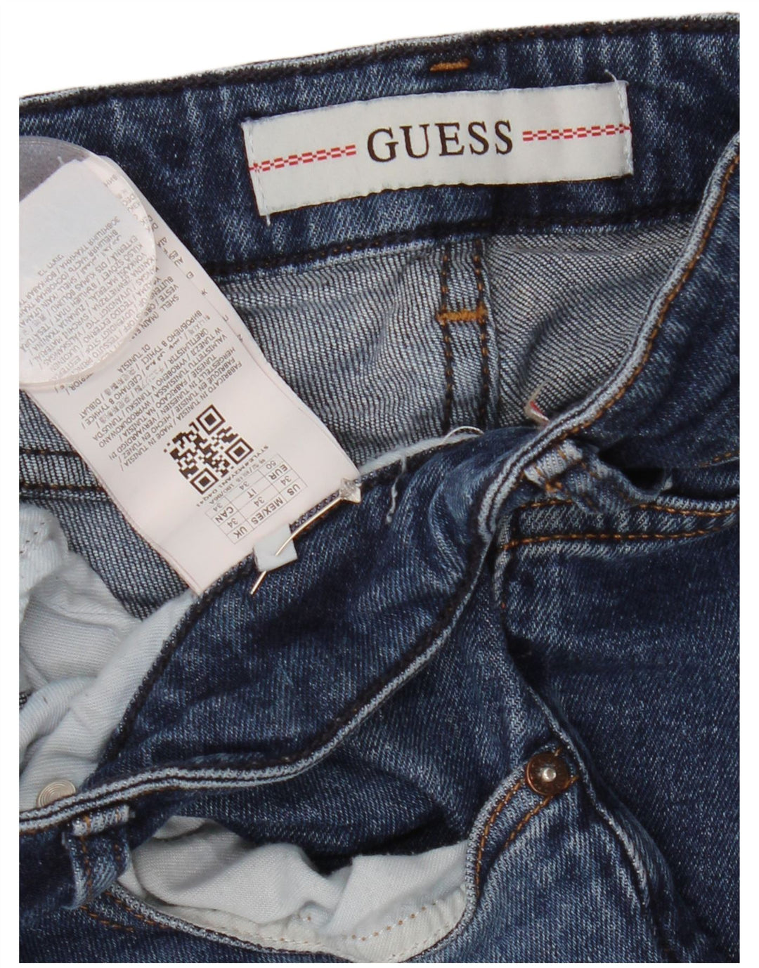 GUESS Dame Miami Skinny Jeans W34 L31 Blå Bomuld
