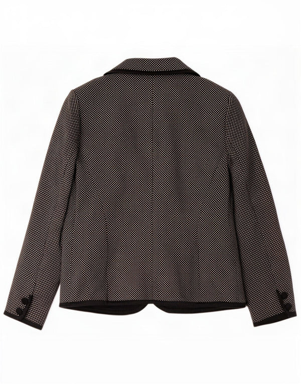 Luisa Spagnoli Dame 3-knaps blazerjakke UK 10 Small Black Flecked Wool