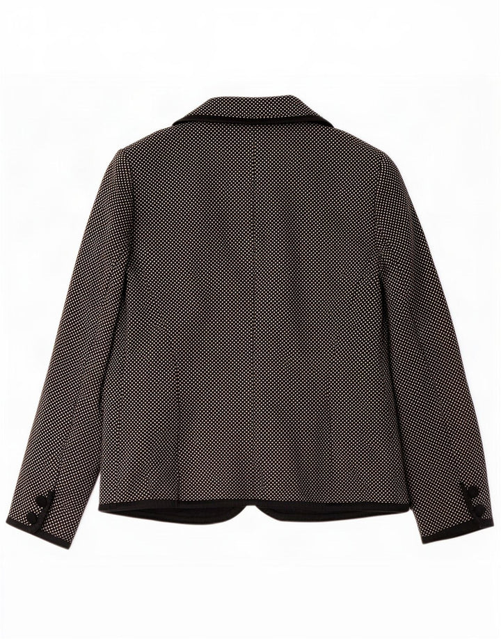 Luisa Spagnoli Dame 3-knaps blazerjakke UK 10 Small Black Flecked Wool