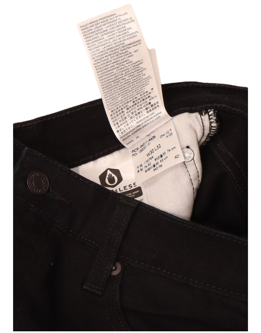Levi's Herre 511 Slim Jeans W30 L32 Sort Bomuld