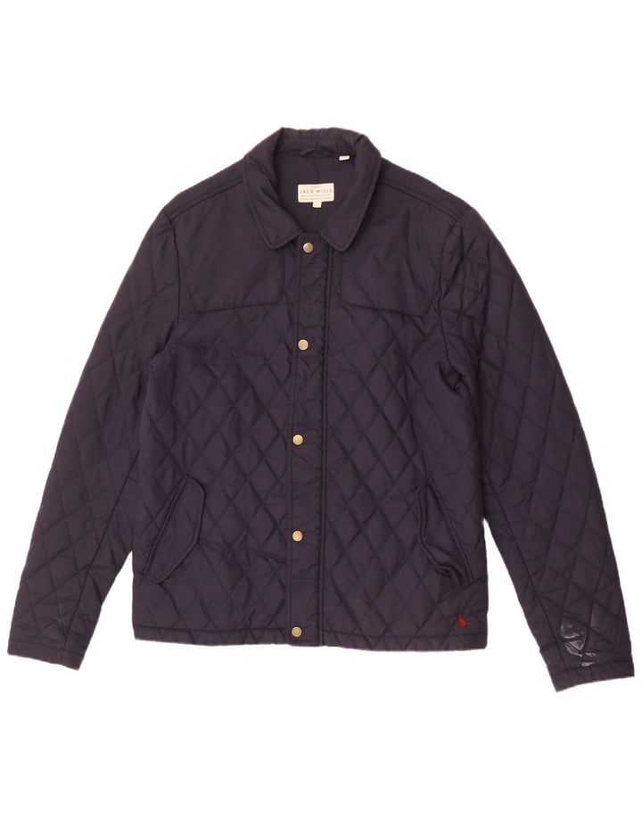 Jack Wills Herre quiltet jakke UK 40 Large Navy Blue Nylon