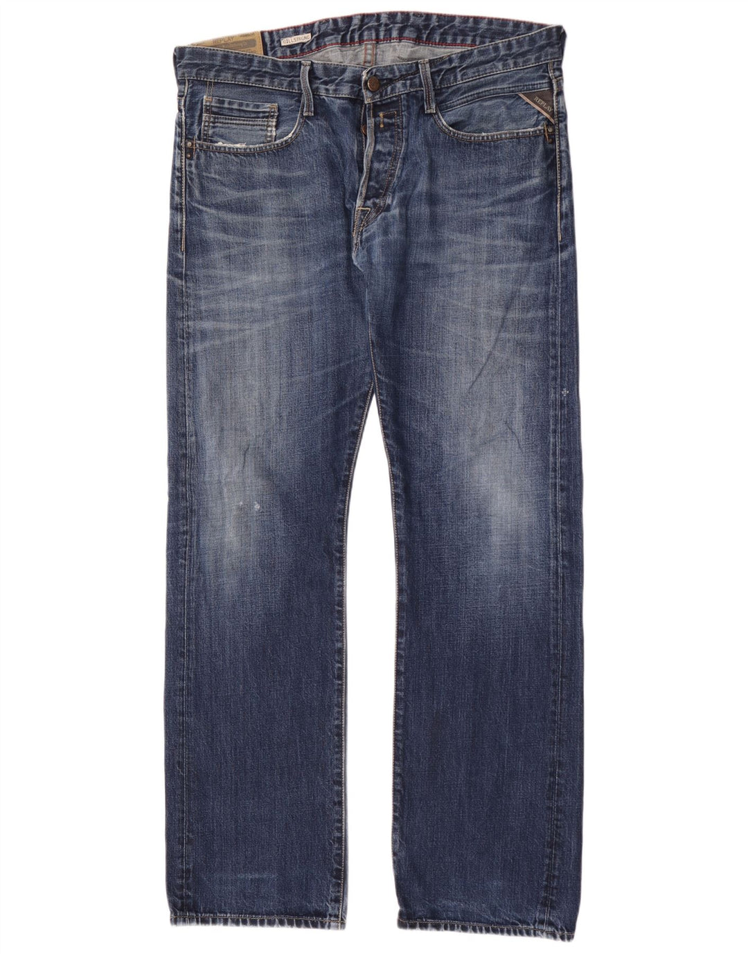 Replay Herre Billstrong Straight Jeans W38 L35 Blå