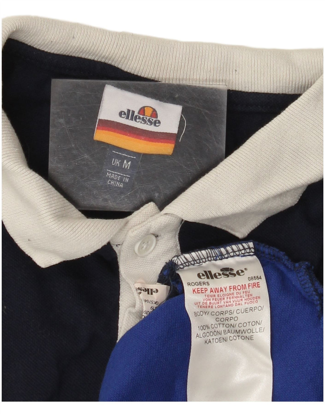 ELLESSE Grafisk poloshirt til mænd Medium Flerfarvet Colourblock Bomuld