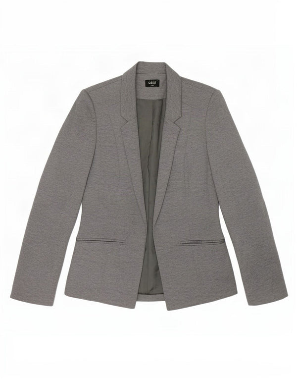 Oasis Womens Open Blazer Jacket UK 8 Small Grå Polyester