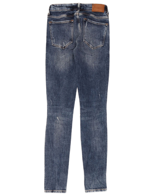 Zara Dame Trafaluc Distressed Skinny Jeans EU 32 2XS W22 L30 Blå