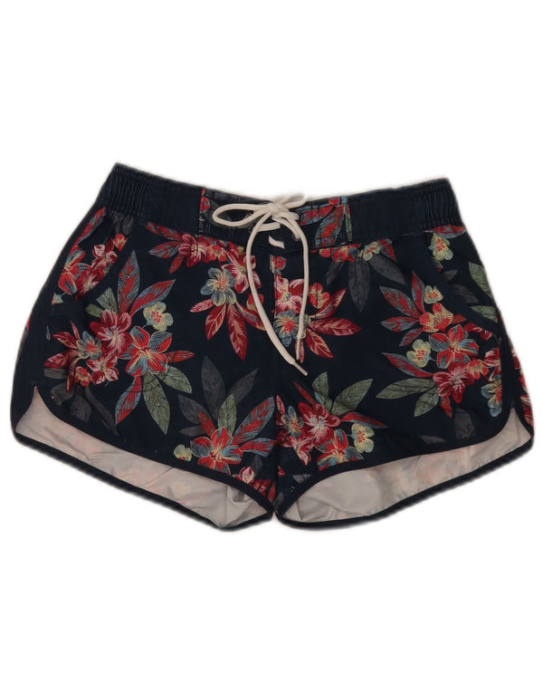 Fat Face Dame svømmeshorts UK 8 Small Navy Blue Floral Polyester