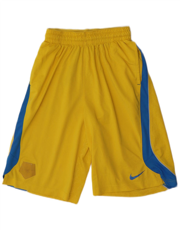 NIKE Herre Dri Fit Sportshorts Små gule Colourblock Polyester