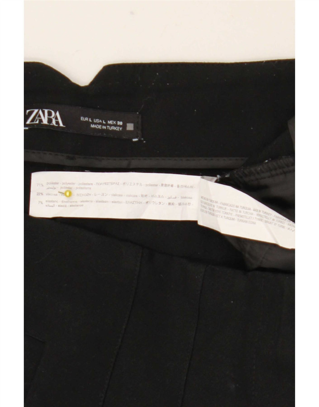 Zara koniske jakkesæt til kvinder store bukser W30 L27 sort polyester