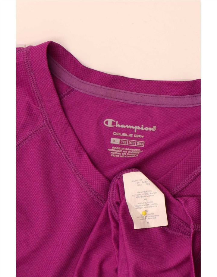 Champion Dame T-Shirt Top UK 18 XL Pink Polyester
