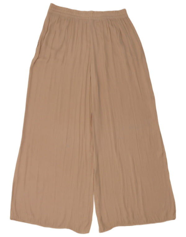 Zara kvinders højtaljede brede ben Casual bukser XL W32 L30 Beige