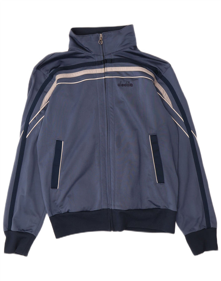 Diadora Træningsdragt til mænd Topjakke UK 36 Small Blue Colourblock Polyester