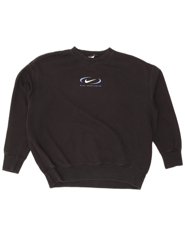 Nike Herre Grafisk Loose Fit Sweatshirt Jumper Medium Sort Bomuld