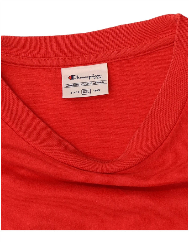 CHAMPION Herre Grafisk T-Shirt Top 2XL Rød