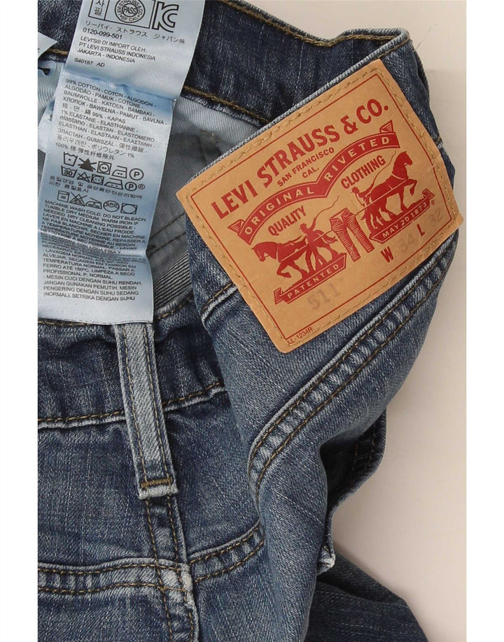 Levi's Herre 511 Distressed Slim Jeans W34 L32 Blå Bomuld