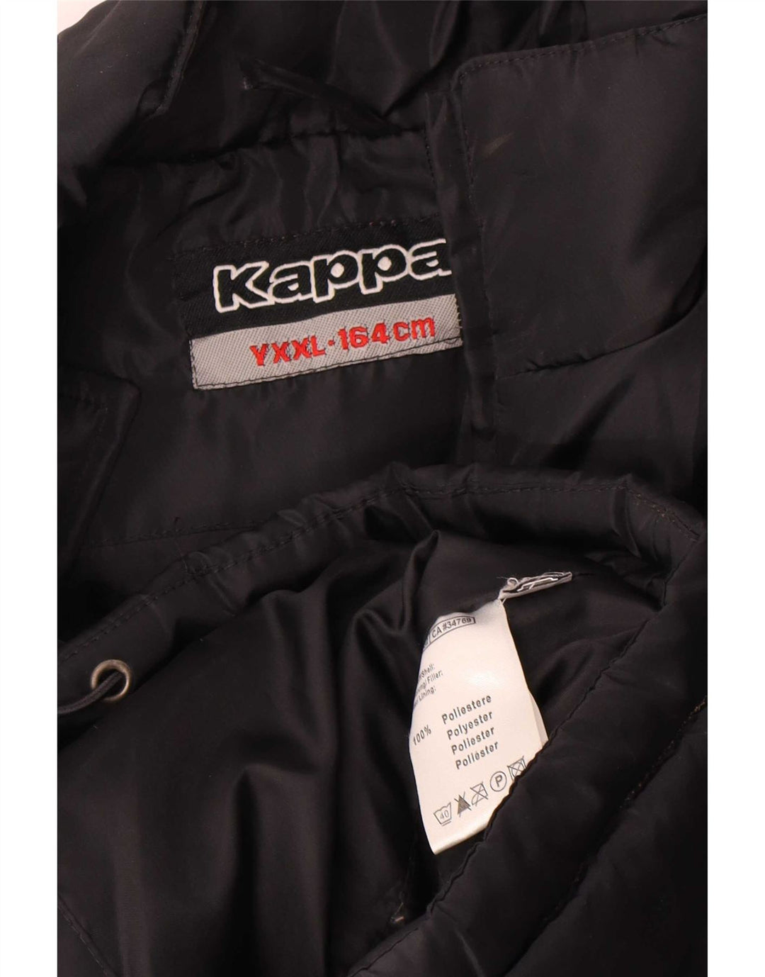 Kappa drenge grafisk polstret jakke 13-14 år 2XL sort polyester