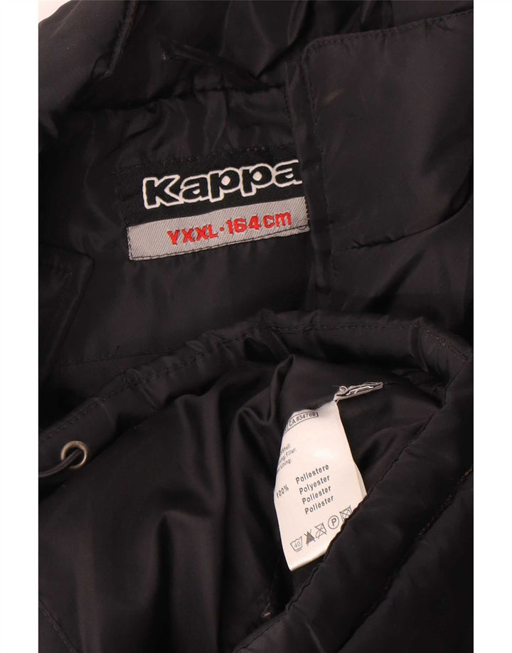 Kappa drenge grafisk polstret jakke 13-14 år 2XL sort polyester