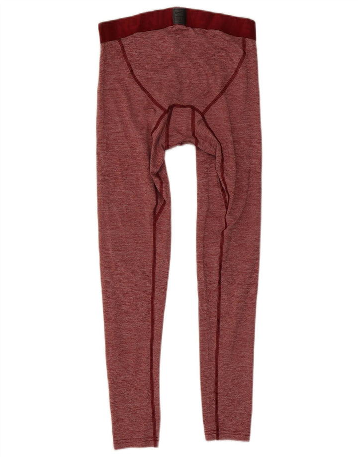 Nike Herre Dri Fit Crop Leggings Medium Rød Flecked Polyester