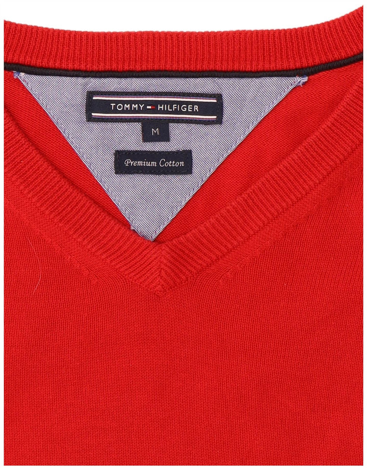 Tommy Hilfiger Herre V-hals sweater Medium Rød Bomuld