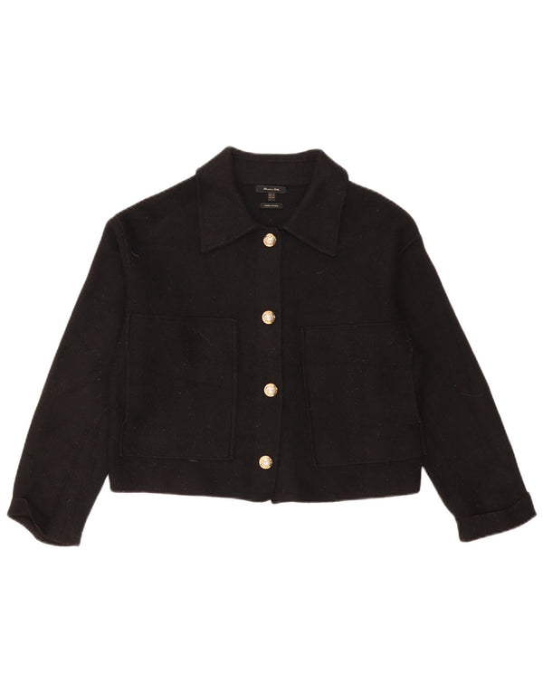 Massimo Dutti Womens Crop Oversized Bolero-jakke UK 6 XS Sort