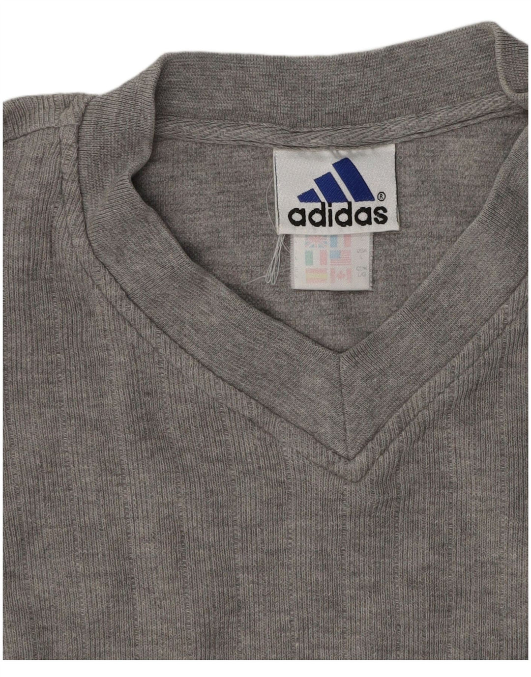 ADIDAS Herre T-Shirt Top Stor Grå Bomuld