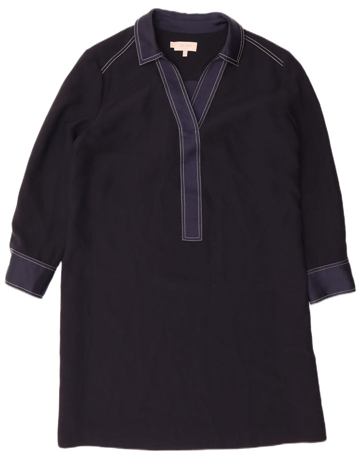 HOBBS Dame Oversized Langærmet Shift Dress UK 14 Large Navy Blue