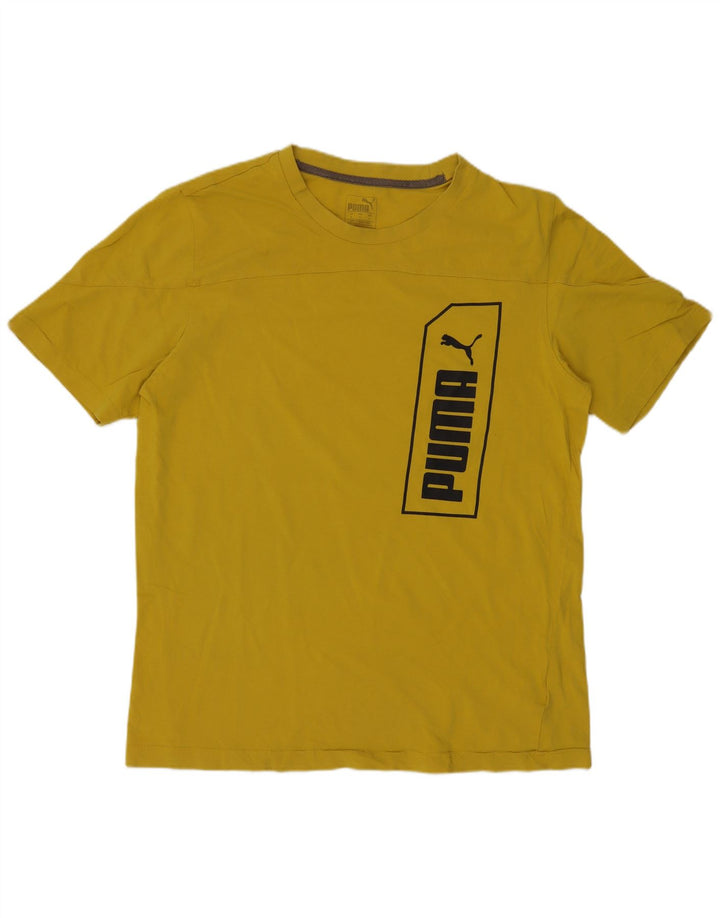 Puma Herre grafisk T-shirt top lille gul bomuld