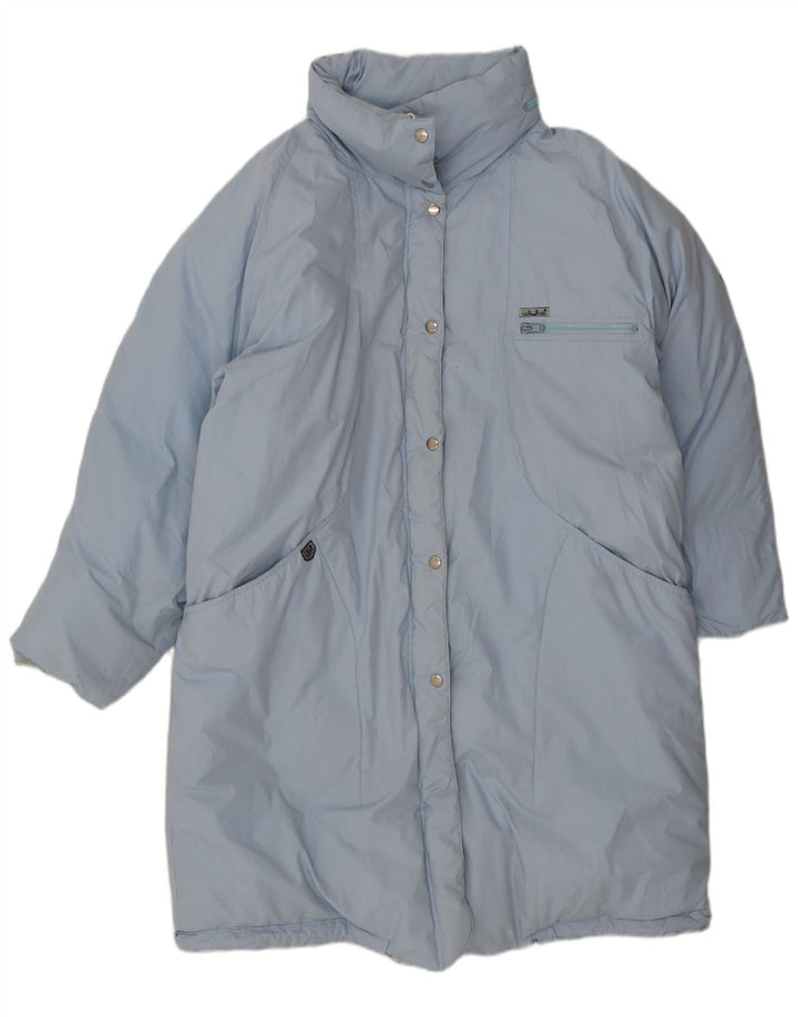 Vintage Dame Oversized Polstret Frakke EU 42 Large Blue