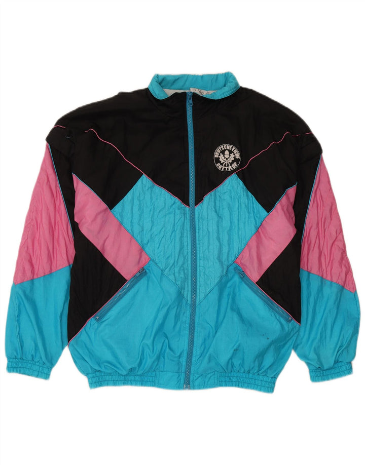 Vintage træningsdragt til mænd Topjakke Medium Blue Colourblock Nylon