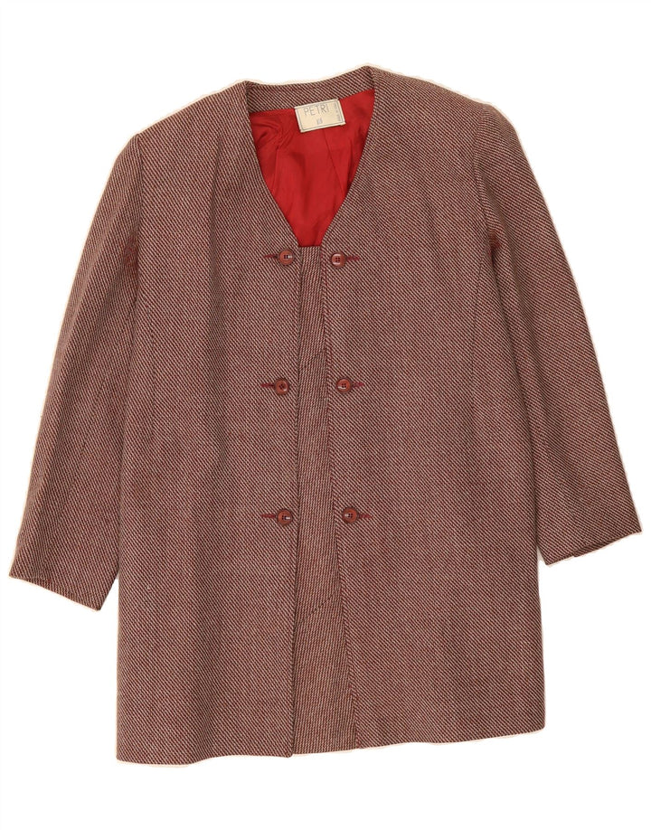 VINTAGE Womens Double Breasted Coat UK 14 Large Red Wool Vintage Vintage and Second-Hand Vintage from Messina Hembry 