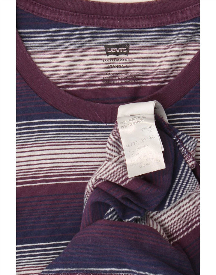 Levi's Herre Standard T-Shirt Top XL Flerfarvet Stribet Bomuld