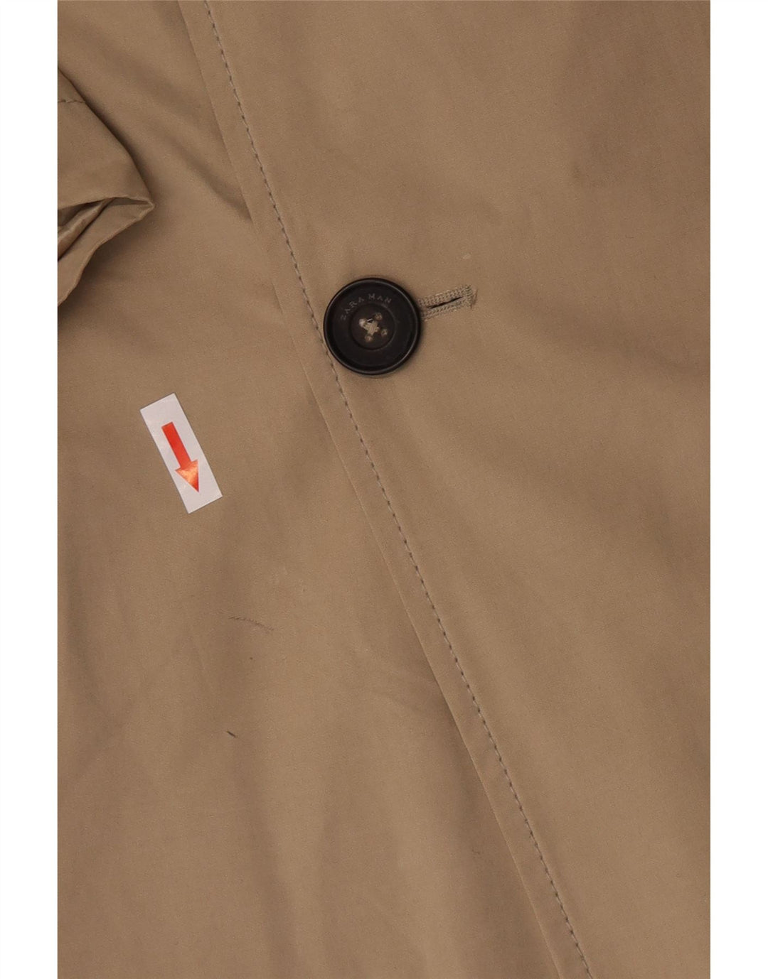 Zara Trench Coat til mænd UK 38 Medium Beige Polyester