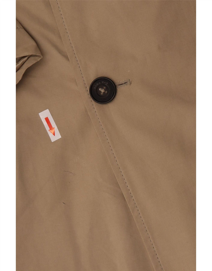 Zara Trench Coat til mænd UK 38 Medium Beige Polyester