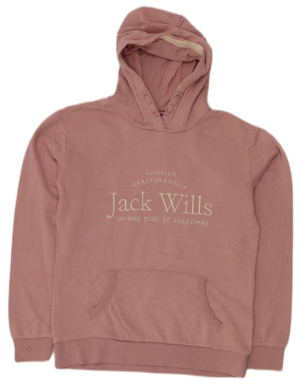 JACK WILLS Grafisk hættetrøje til piger 14-15 år Pink Bomuld