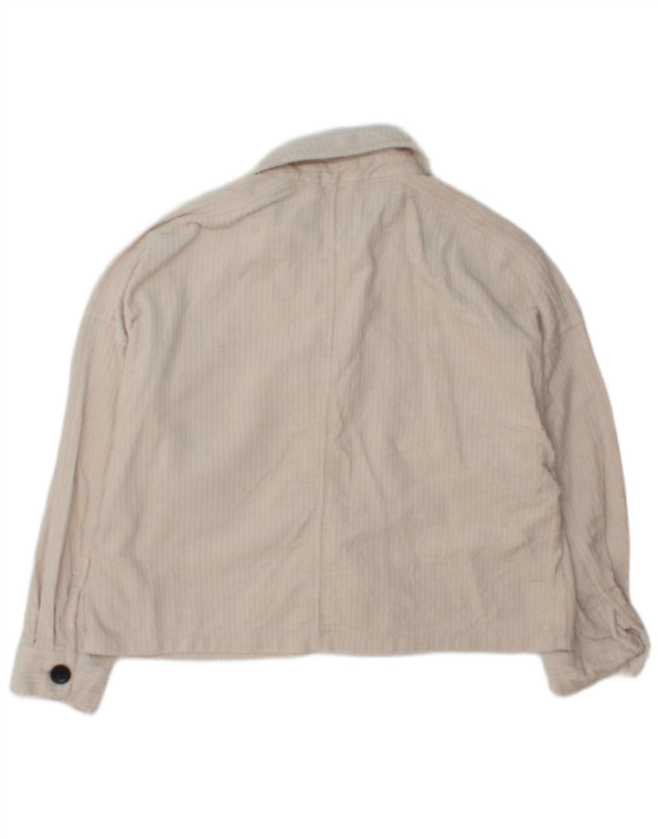 Zara Damefløjlsjakke UK 14 Medium White Bomuld