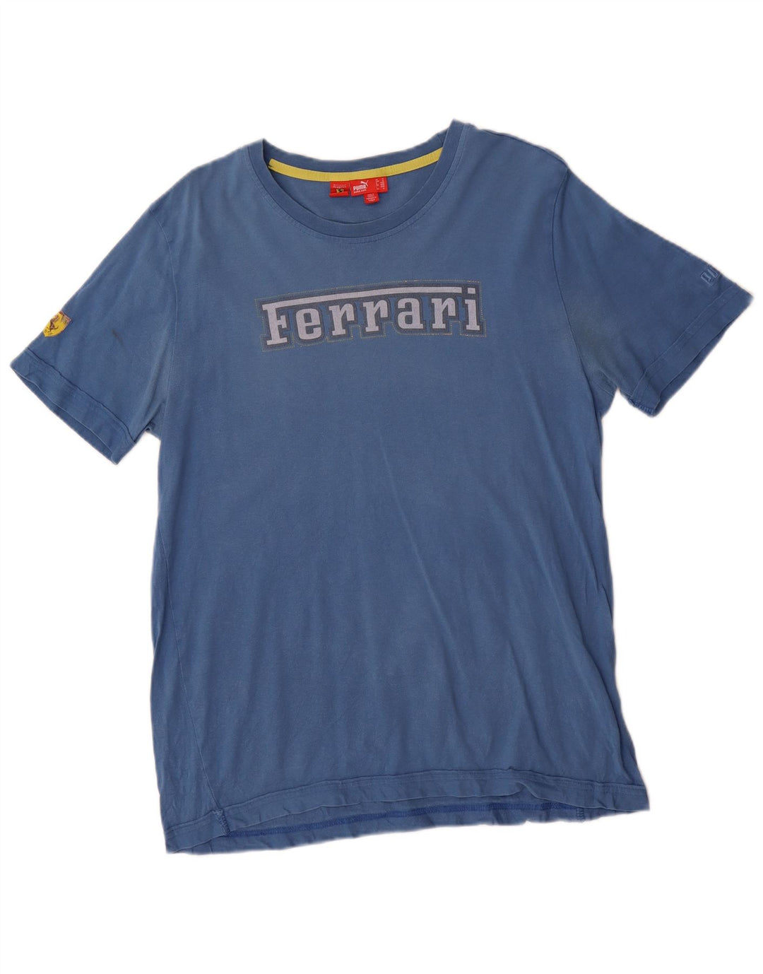 Puma Herre Ferrari Grafisk T-Shirt Top Medium Blå
