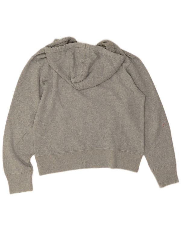Champion Dame Grafisk Oversized Hoodie Jumper UK 10 Small Grey Bomuld